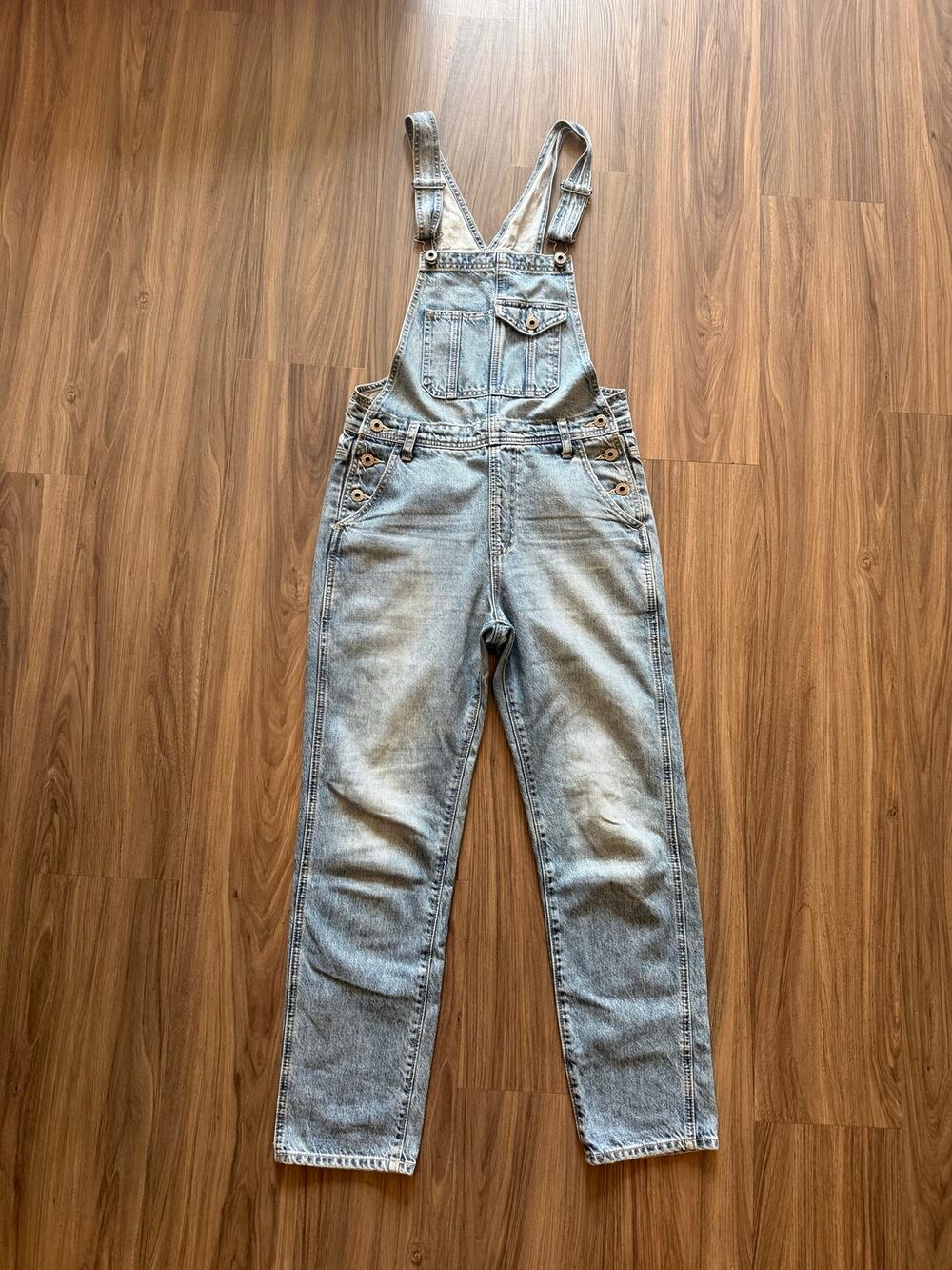 AG Adriano Goldschmied Denim Overalls Women’s XS Light Wash 100% Cotton